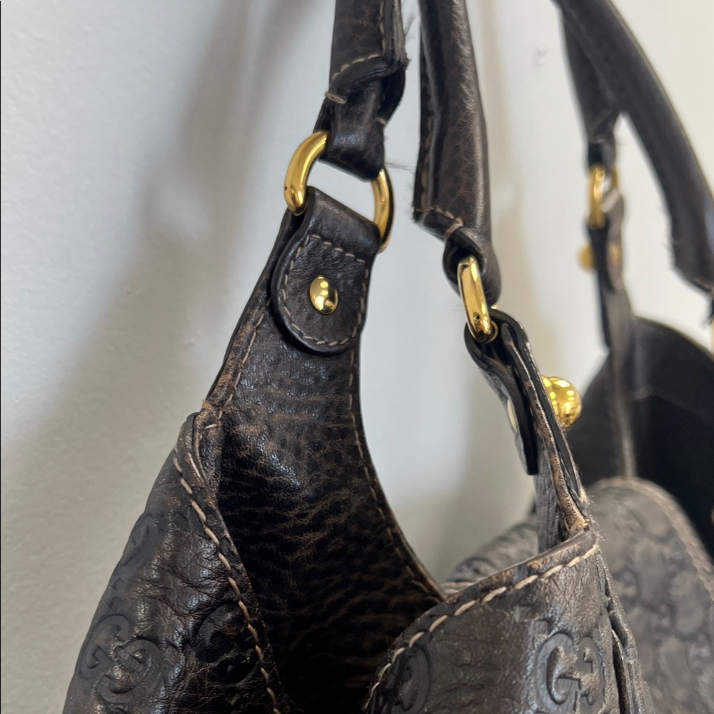 Pre-Loved GUCCI Guccissima Pelham Horsebit Large Shoulder Bag, Brown Leather - Picture 12 of 16